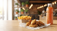 5 wings + Chips + Drinks
